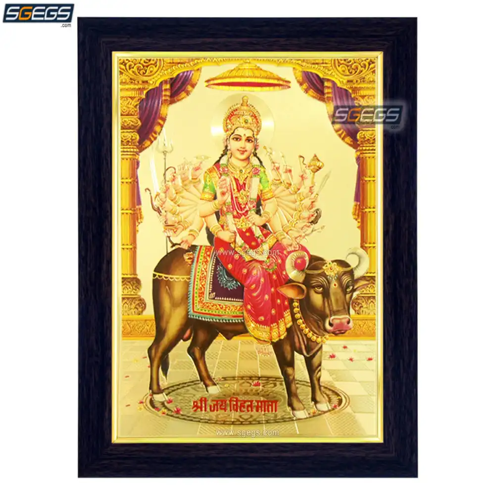 Vintage Lithograph Print Vihat Mataji Hindu Goddess Mythology Vihoth Mata  Rare