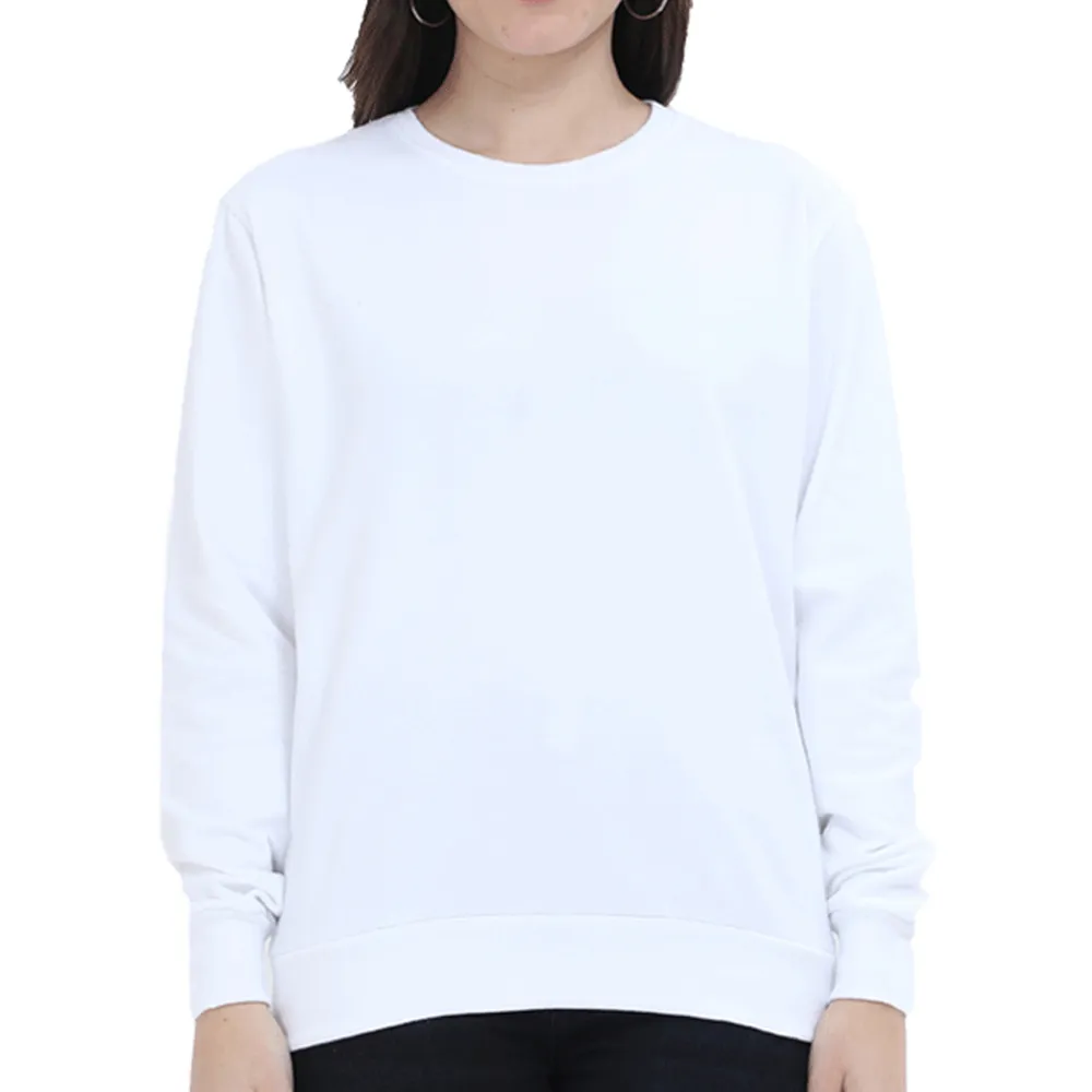 White Women's Plain Sweatshirt | Regular Fit - Online Shopping - SGEGS ...